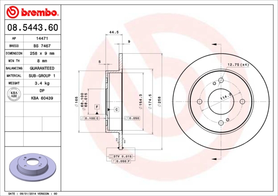 BREMBO 08.5443.60 PRIME...