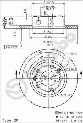 BREMBO 08.5646.10 Bremsscheibe