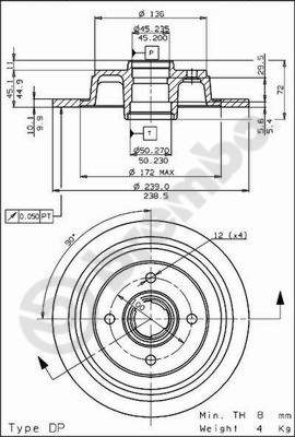 BREMBO 08.5653.10 PRIME LINE Bremsscheibe