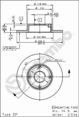 BREMBO 08.5876.10 Bremsscheibe