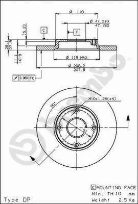 BREMBO 08.5877.10 Bremsscheibe