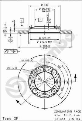 BREMBO 08.7072.10 Bremsscheibe