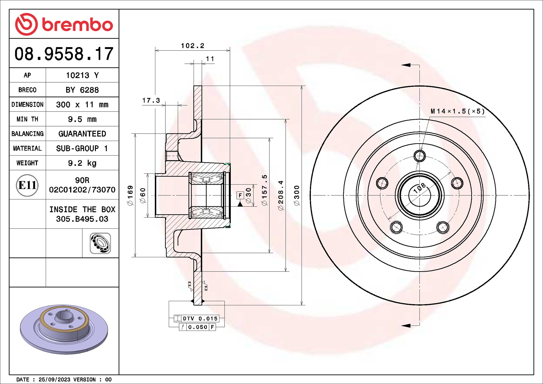 BREMBO 08.9558.17 PRIME...