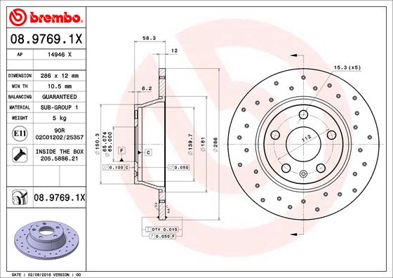 BREMBO 08.9769.1X XTRA LINE...