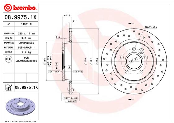 BREMBO 08.9975.1X Brzdový...