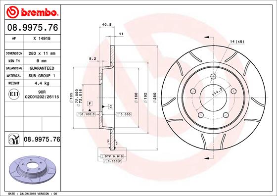 BREMBO 08.9975.76 Bremsscheibe