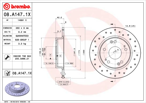 BREMBO 08.A147.1X XTRA LINE...