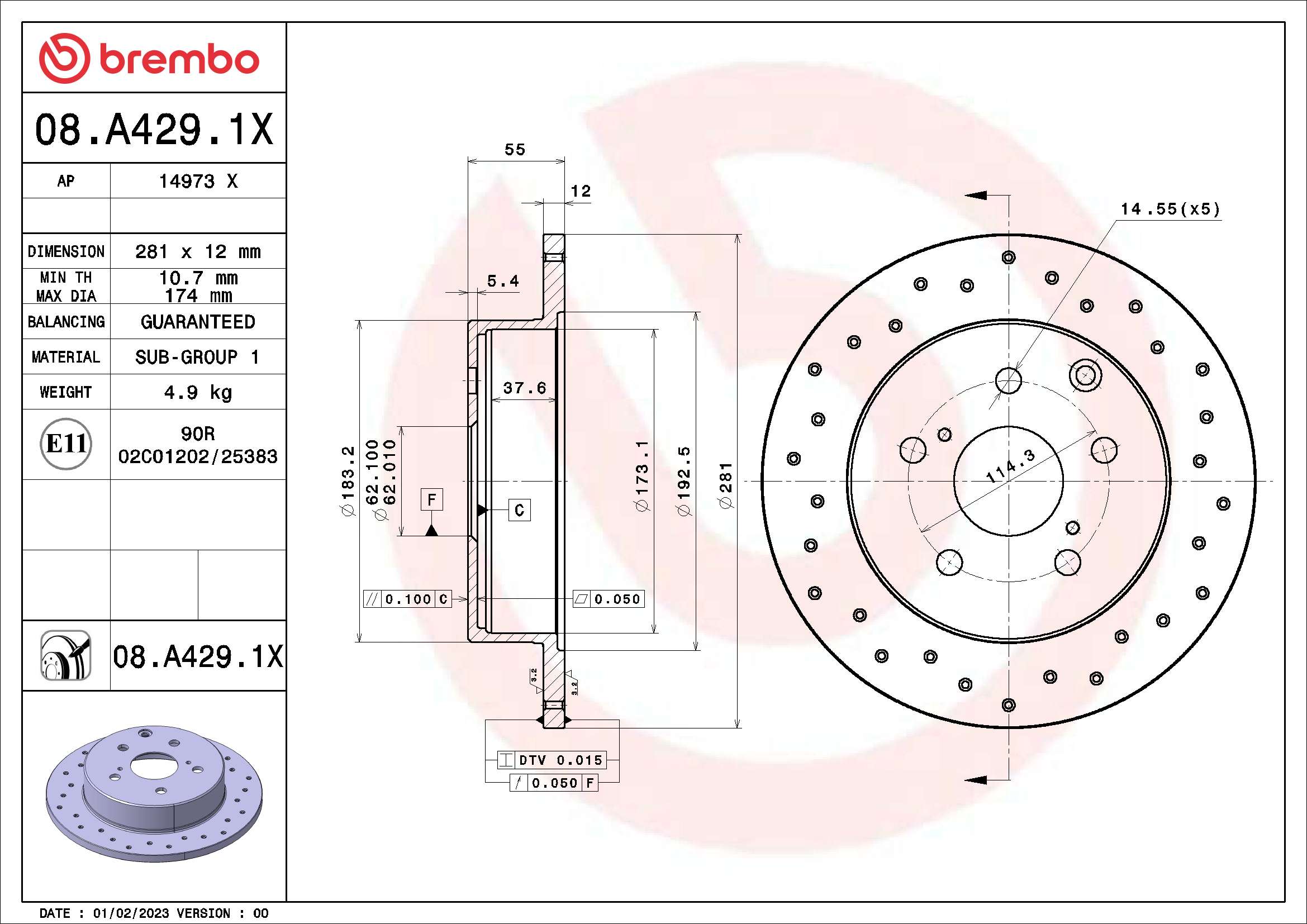 BREMBO 08.A429.1X XTRA LINE...