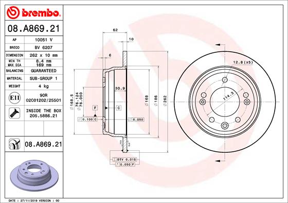 BREMBO 08.A869.21 Brzdový...