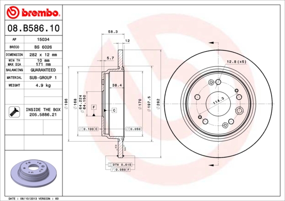 BREMBO 08.B586.10 Brzdový...