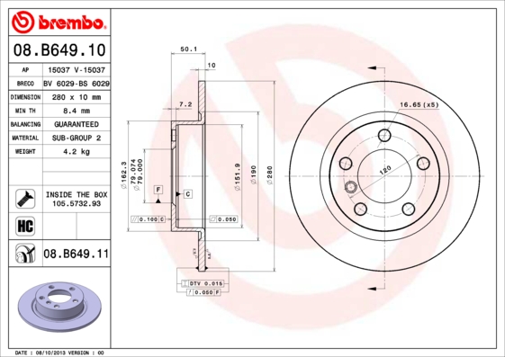 BREMBO 08.B649.11 PRIME...