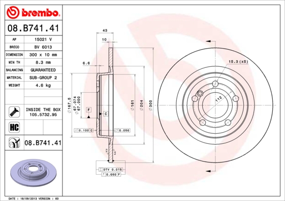 BREMBO 08.B741.41 Brzdový...