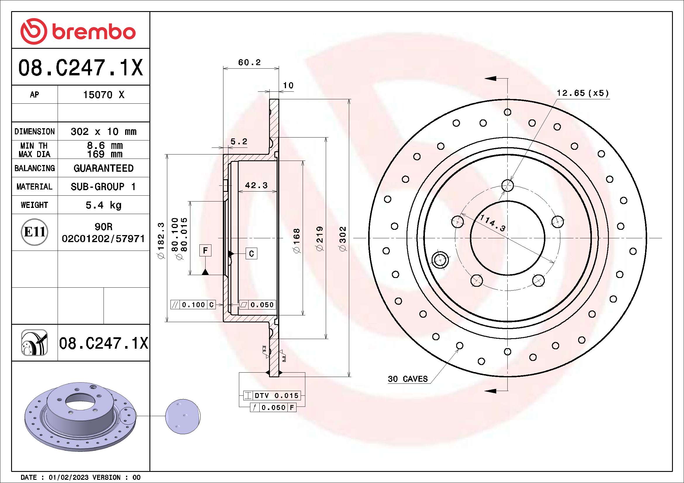 BREMBO 08.C247.1X XTRA LINE...