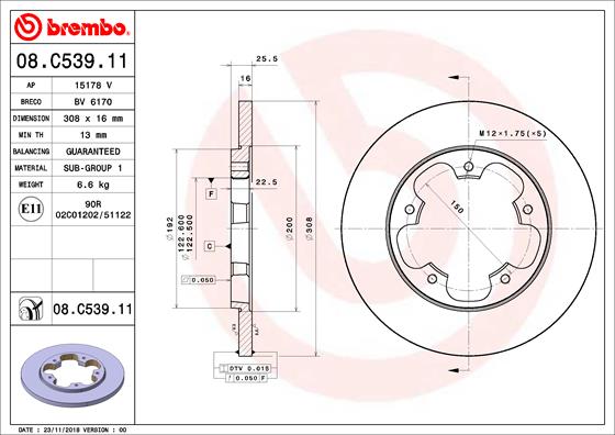 BREMBO 08.C539.11 Brzdový...