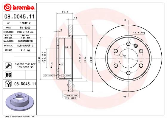 BREMBO 08.D045.11 PRIME...