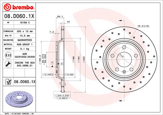 BREMBO 08.D060.1X XTRA LINE...