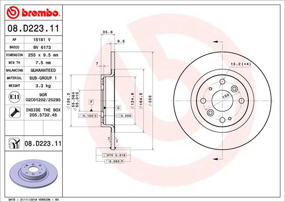 BREMBO 08.D223.11 Brzdový...