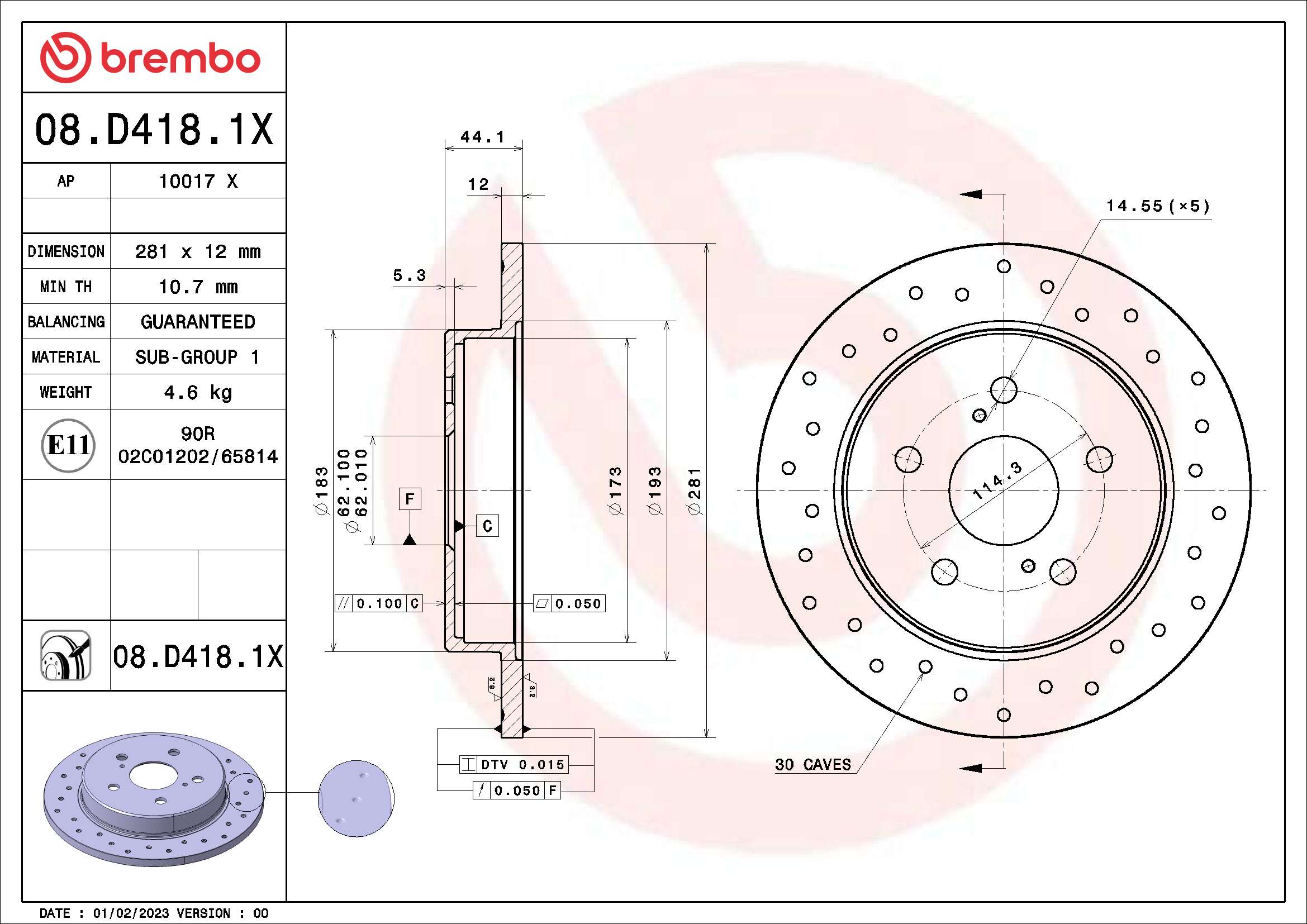 BREMBO 08.D418.1X XTRA LINE...