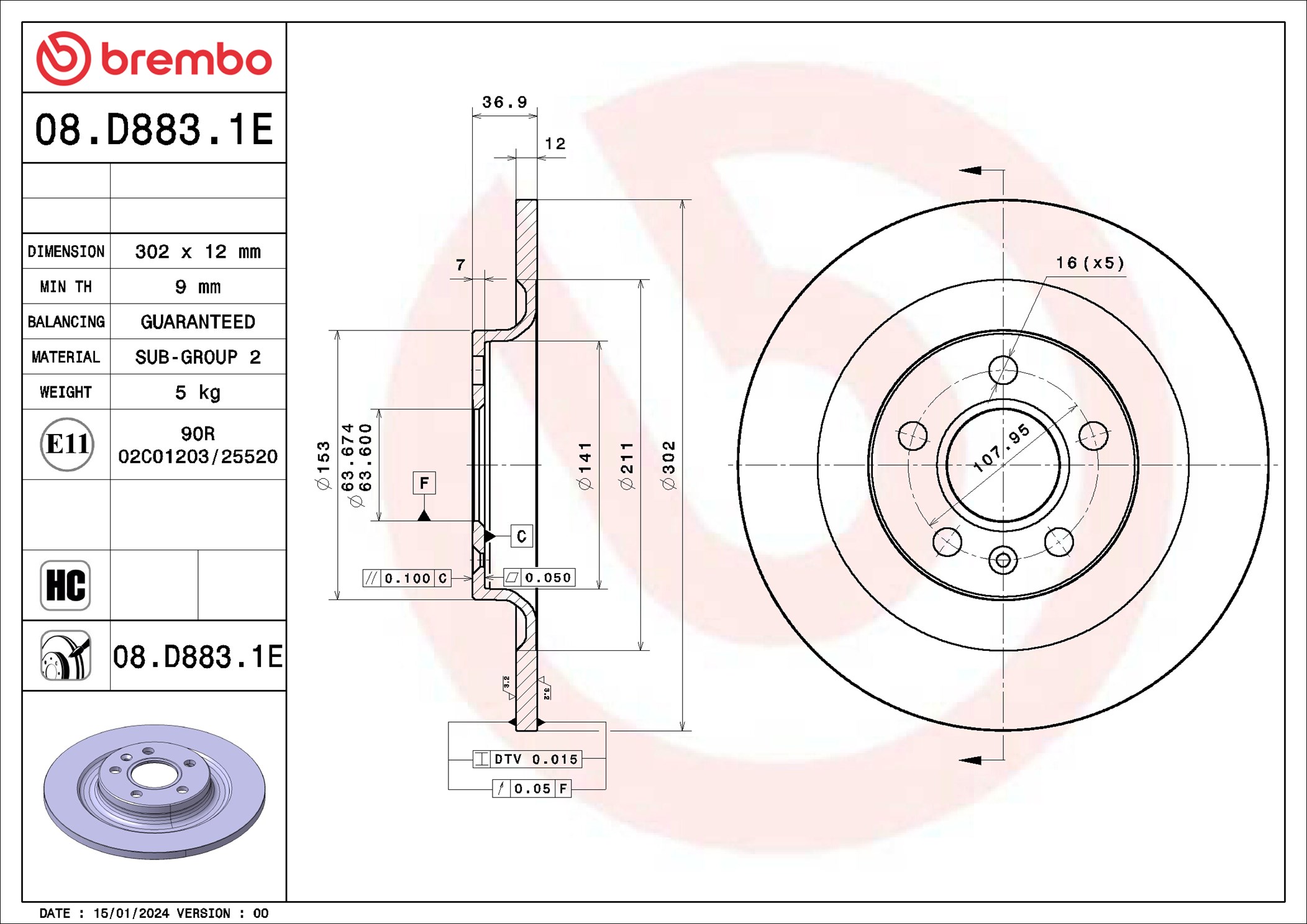 BREMBO KT 08 076 BEYOND LINE - EV Bremsensatz, Scheibenbremse