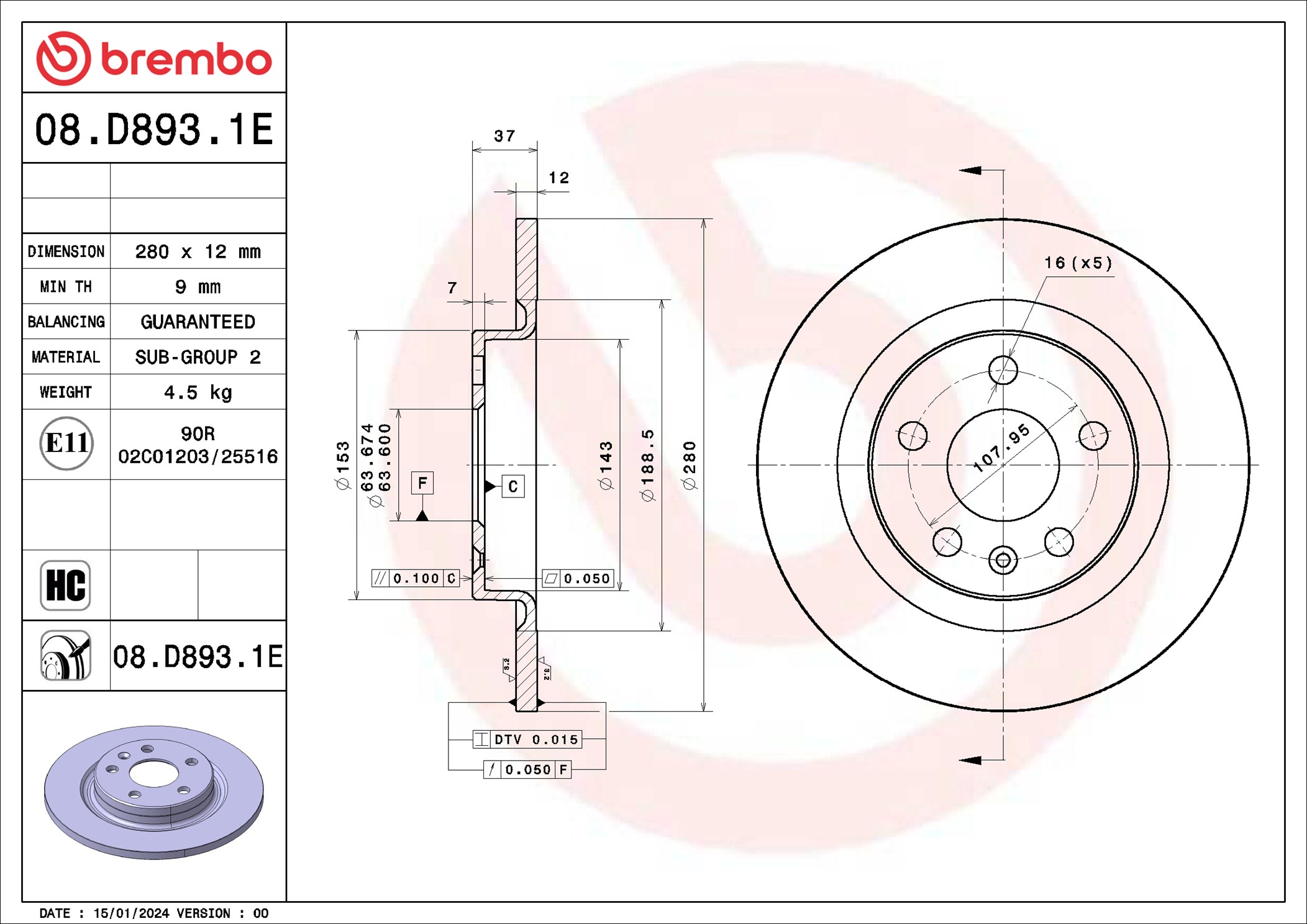 BREMBO KT 08 075 BEYOND LINE - EV Bremsensatz, Scheibenbremse