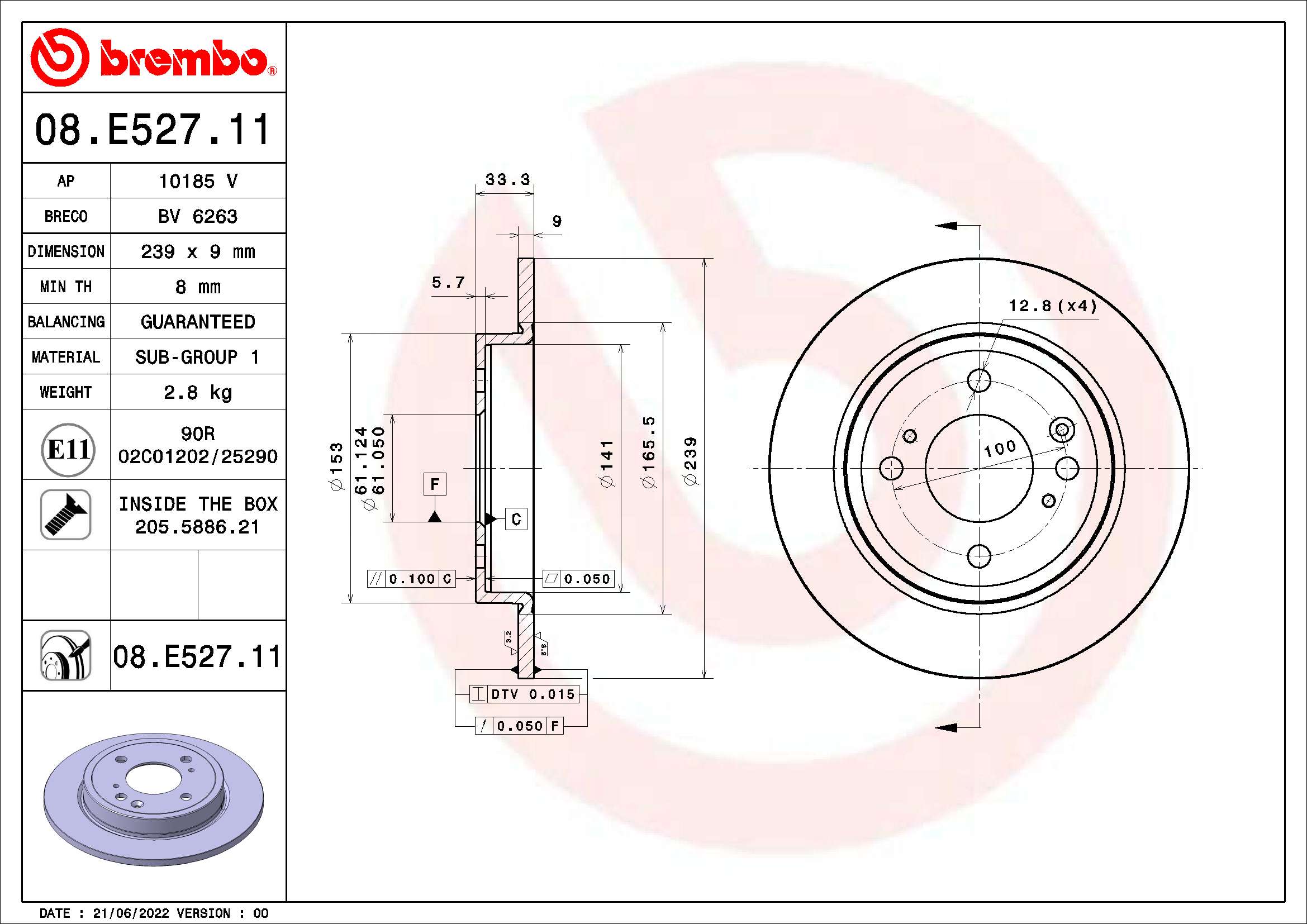 BREMBO 09.E528.11 PRIME...