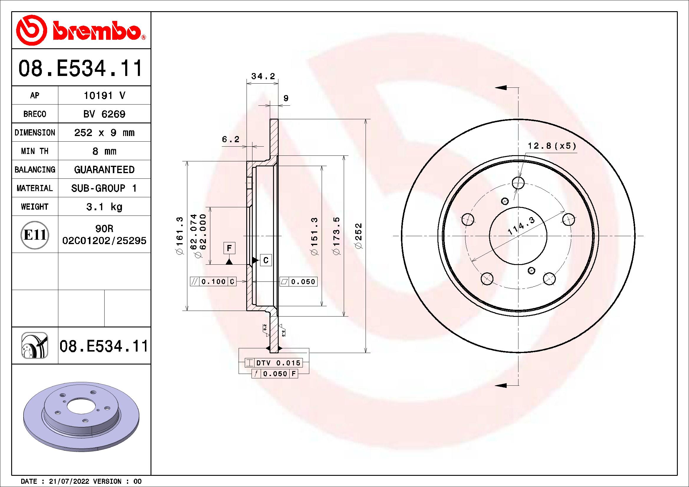 BREMBO 08.E534.11 PRIME...