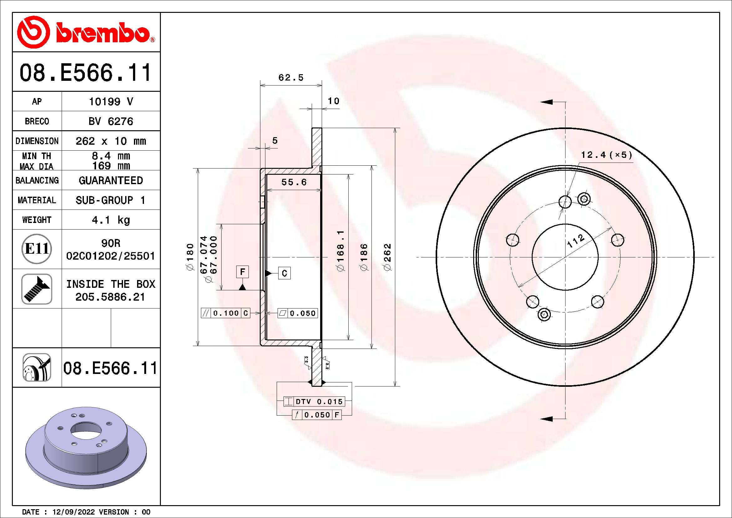 BREMBO 08.E566.11 PRIME...