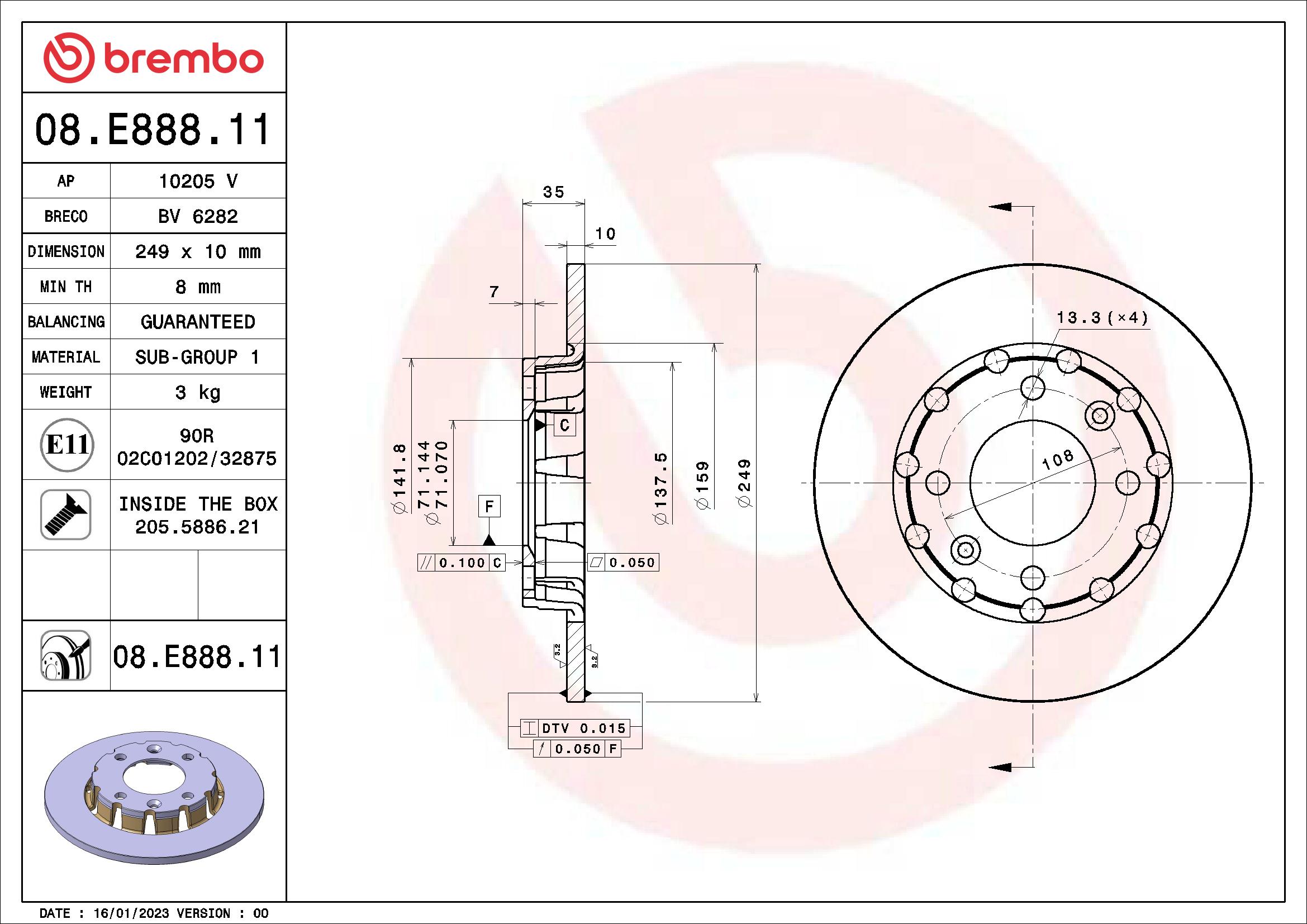 BREMBO 08.E888.11 PRIME...