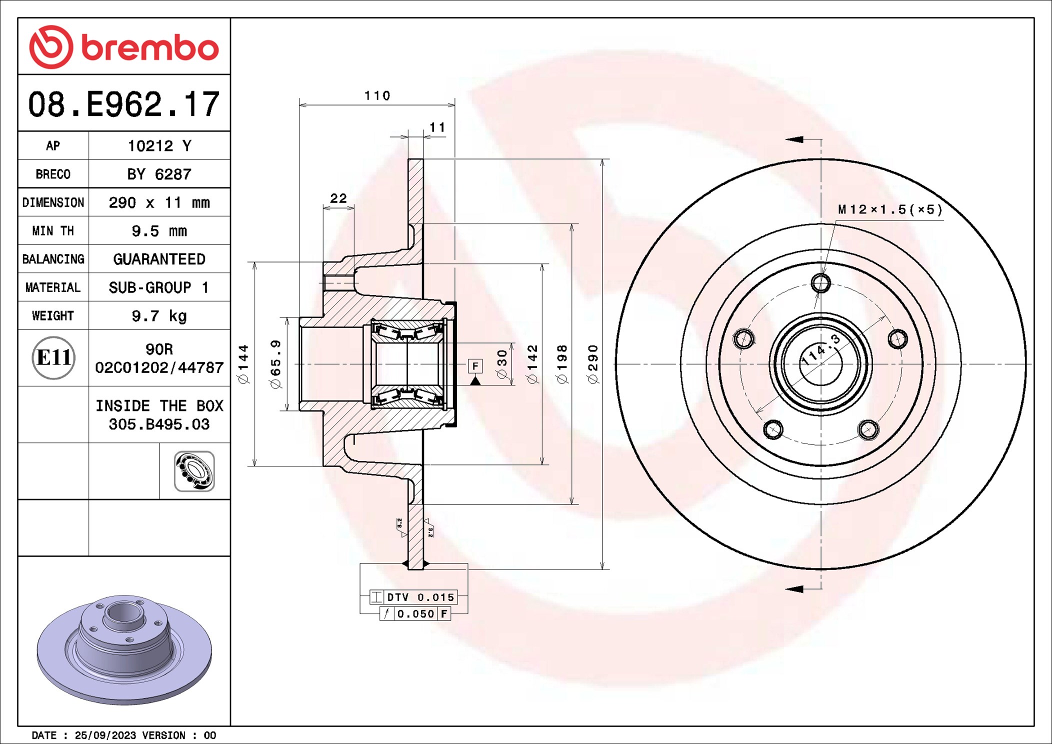 BREMBO 08.E962.17 PRIME...