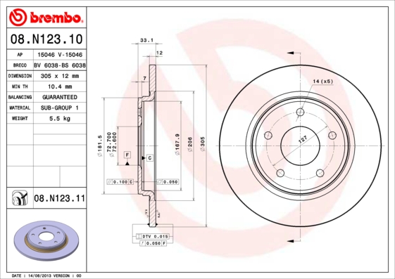 BREMBO 08.N123.11 PRIME...