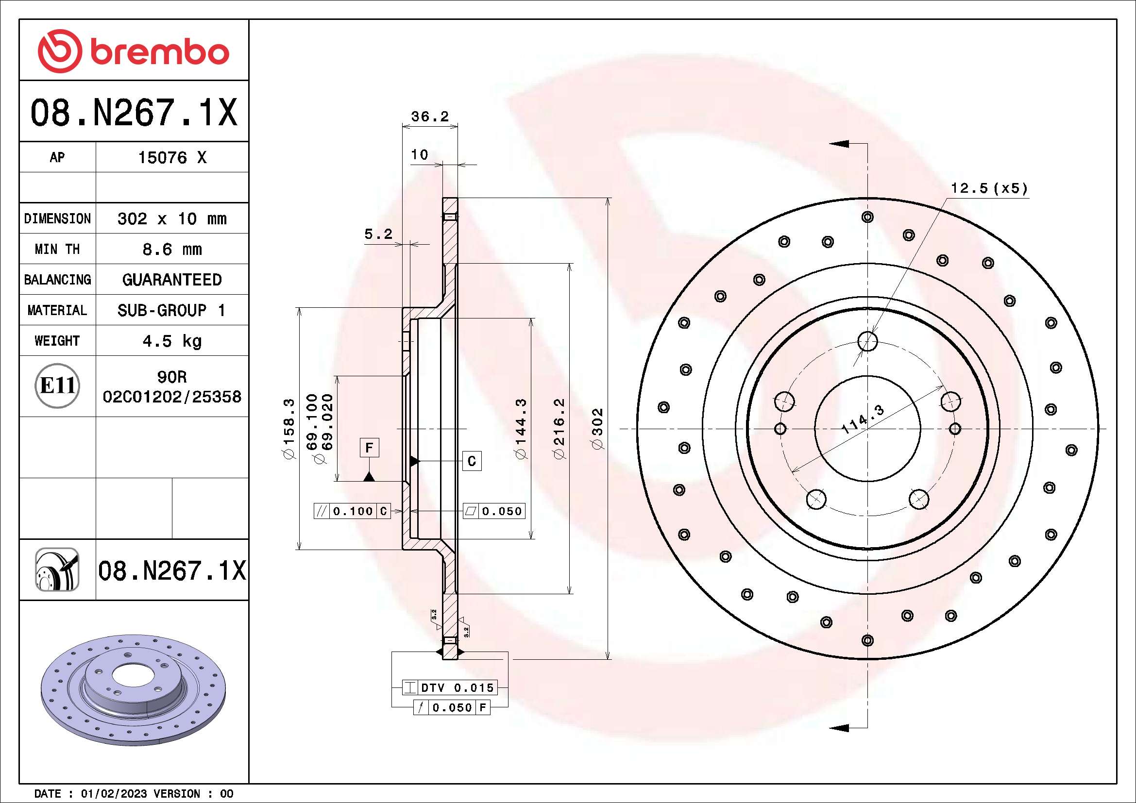 BREMBO 08.N267.1X XTRA LINE...