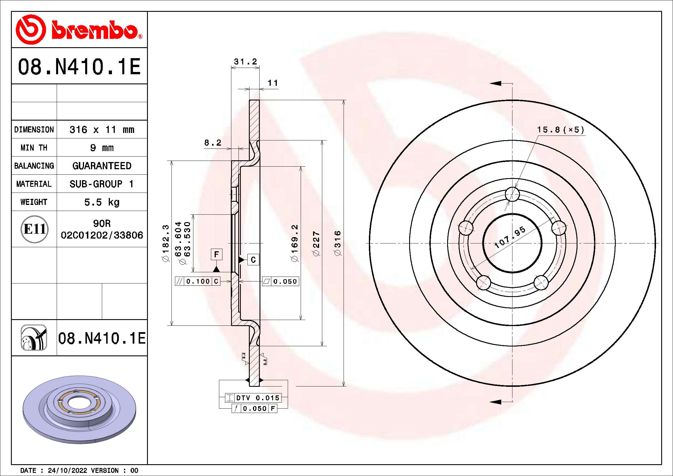 BREMBO KT 08 027 Kit freno,...