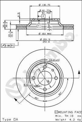 BREMBO 09.5307.10 Bremsscheibe