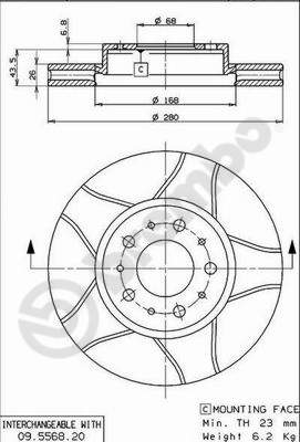 BREMBO 09.5568.76 XTRA LINE - Max Bremsscheibe