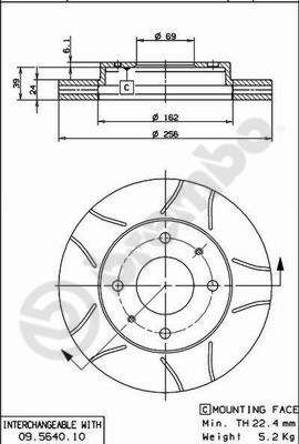 BREMBO 09.5640.75 Bremsscheibe