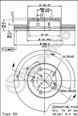 BREMBO 09.5655.10 PRIME LINE Bremsscheibe