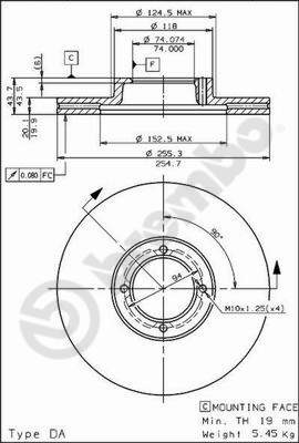 BREMBO 09.5677.10 Bremsscheibe