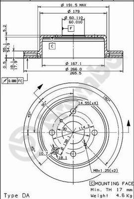 BREMBO 09.5706.10 Bremsscheibe