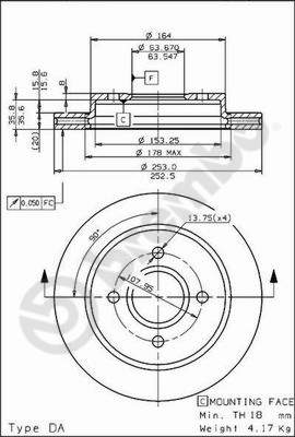 BREMBO 09.5708.75 Bremsscheibe