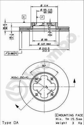 BREMBO 09.5867.10 Bremsscheibe