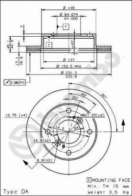 BREMBO 09.6741.10 PRIME LINE Bremsscheibe
