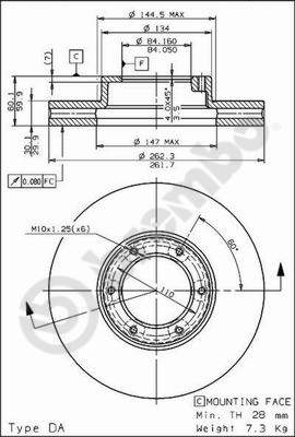 BREMBO 09.6807.10 Bremsscheibe