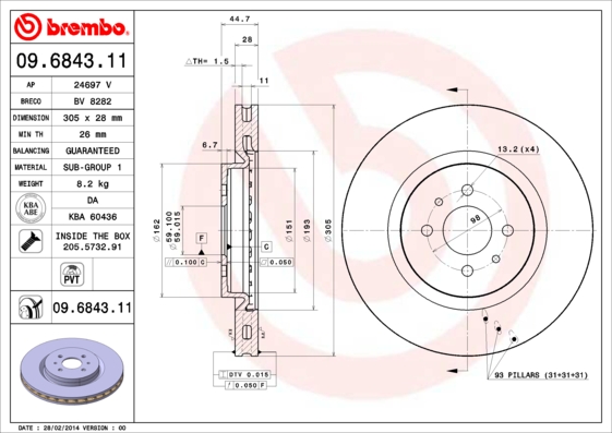 BREMBO 09.6843.11 PRIME...