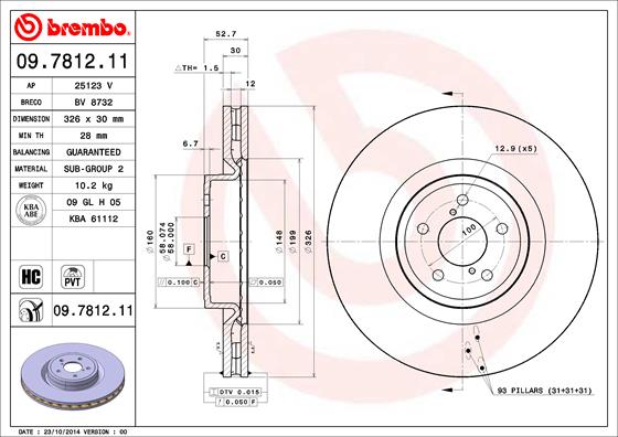 BREMBO 09.7812.11 Brzdový...