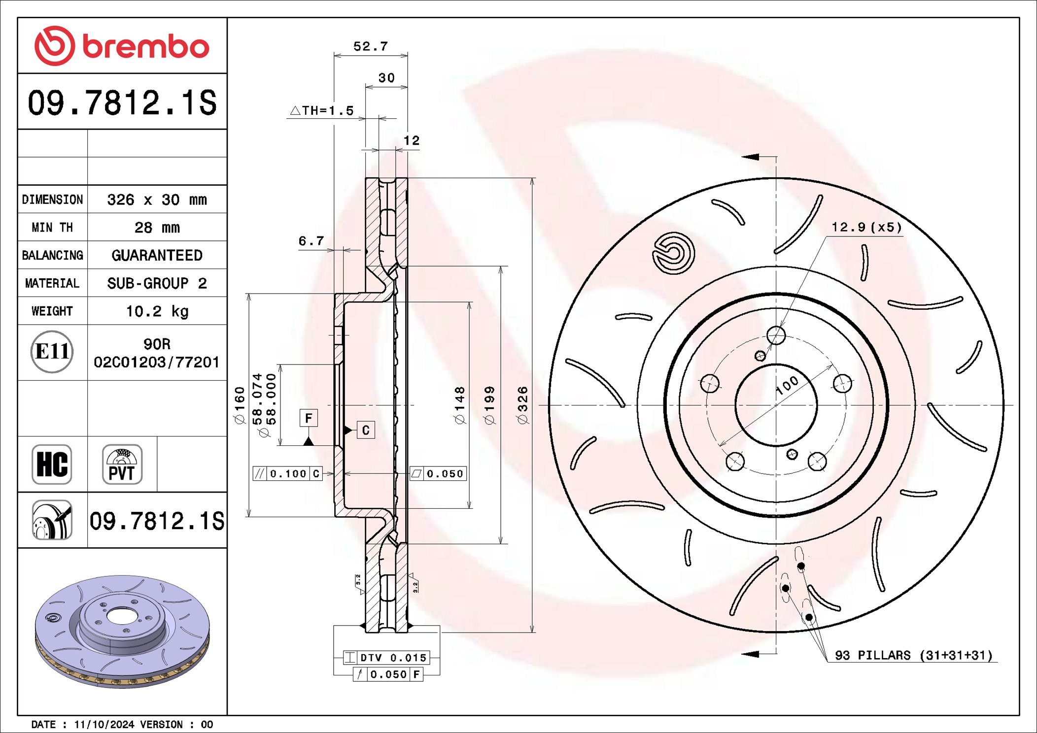BREMBO 09.7812.1S Brake...
