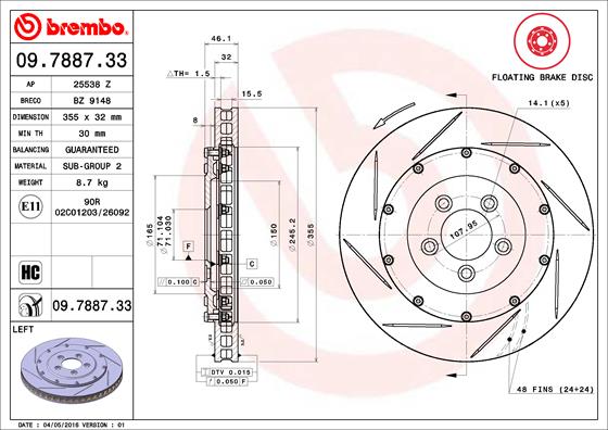 BREMBO 09.7887.33 Brzdový...