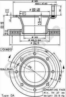 BREMBO 09.7929.90 Bremsscheibe