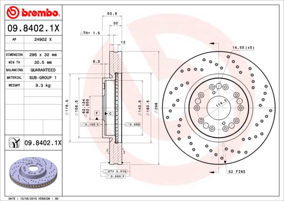 BREMBO 09.8402.1X XTRA LINE...