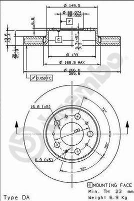 BREMBO 09.8633.75 Bremsscheibe