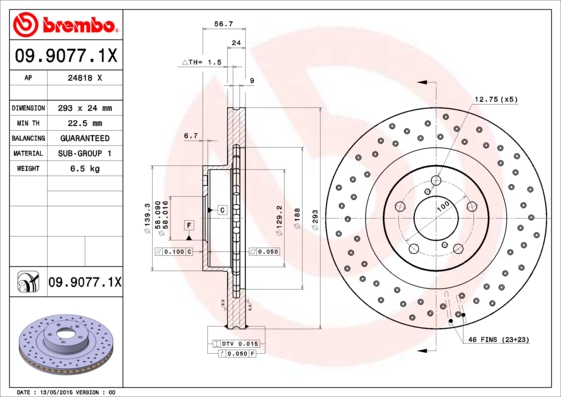 BREMBO 09.9077.1X Brzdový...